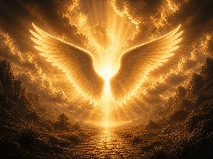 Asas angelicais iluminadas
